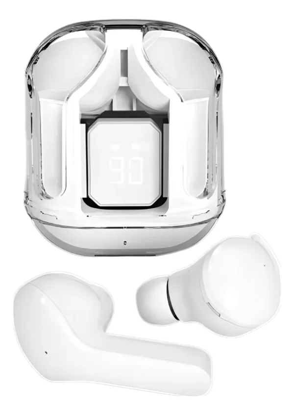Écouteurs Ultrapods avec écran LED digital, sans fil 5.3 – Blanc